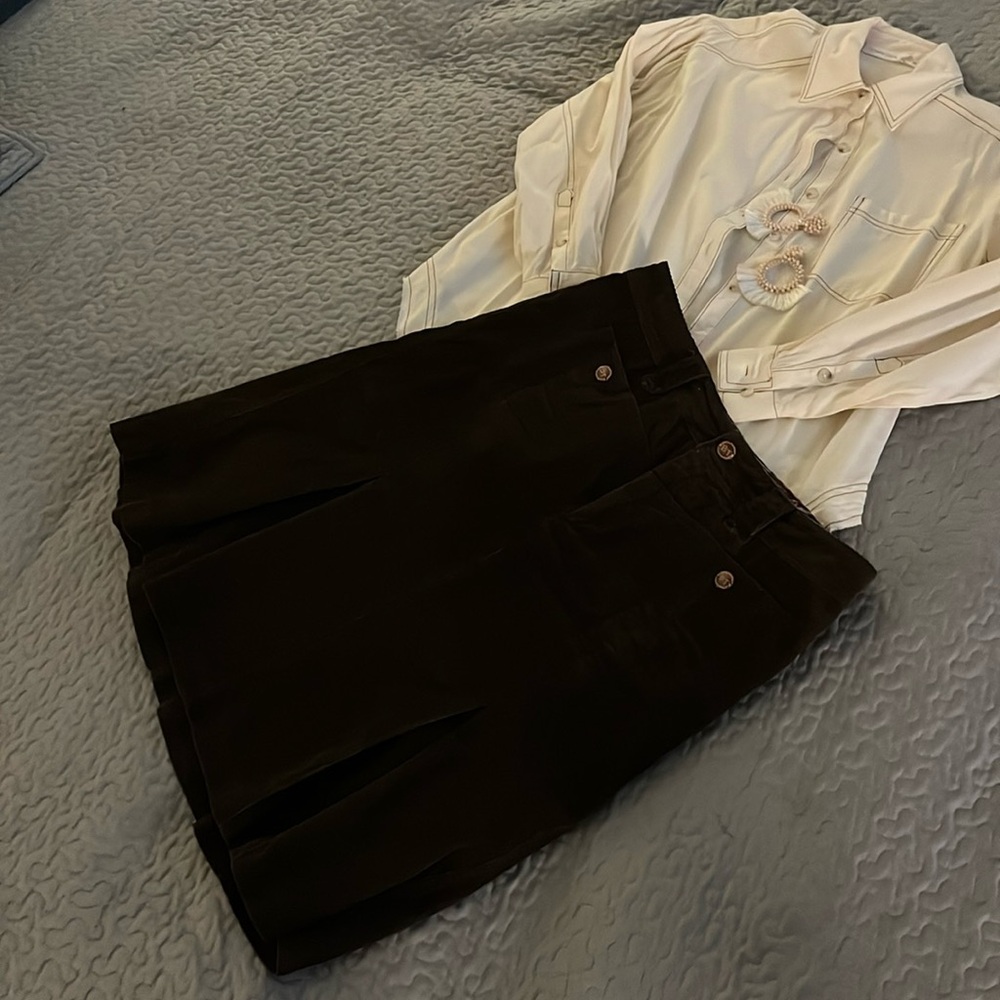 Dark brown corduroy skirt